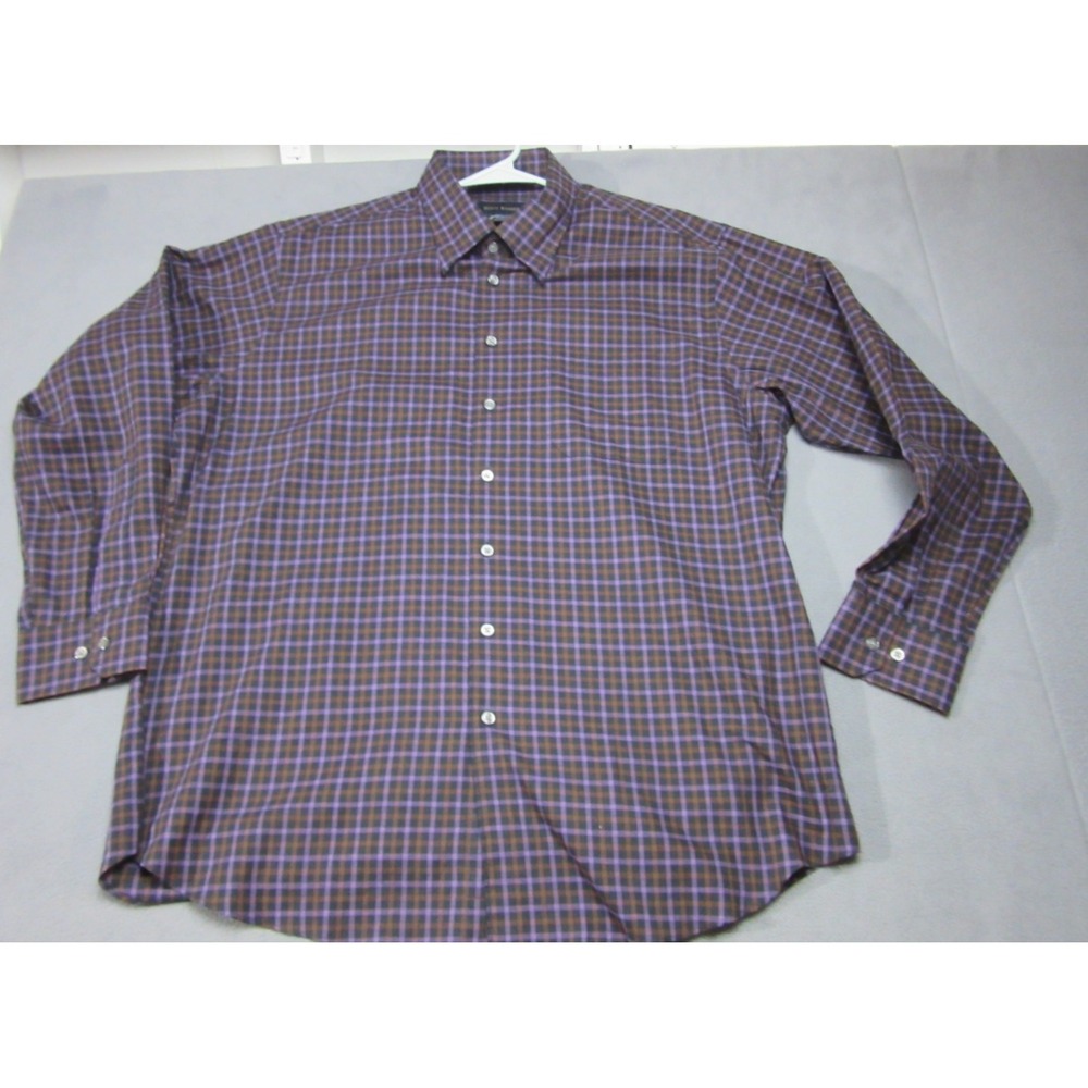 Scott Barber Shirt Men XL Multicolor Tartan Plaid Flannel Smart Casual Button Up